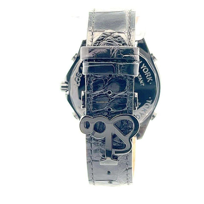 Jacob & Co. Five Time Zone Quartz Men's Watch Steel Case With Leather Strap Authentic Luxury Timepiece