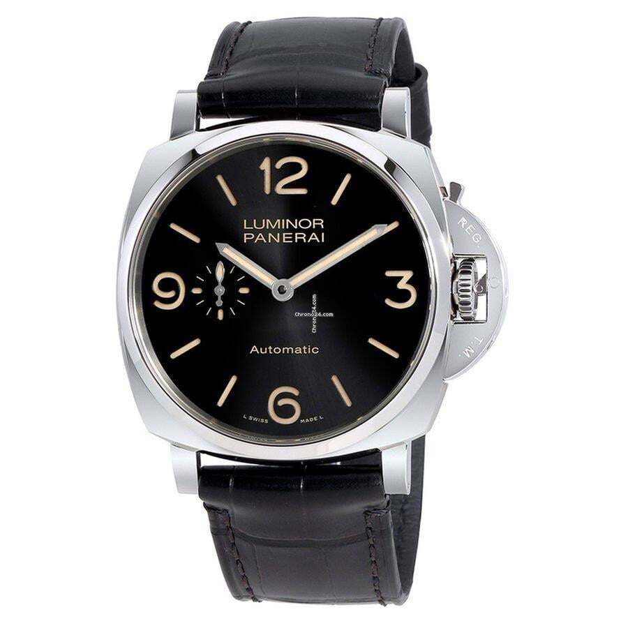 Panerai Luminor Due Automatic Men's Watch Steel Case With Leather Strap Authentic Luxury Timepiece