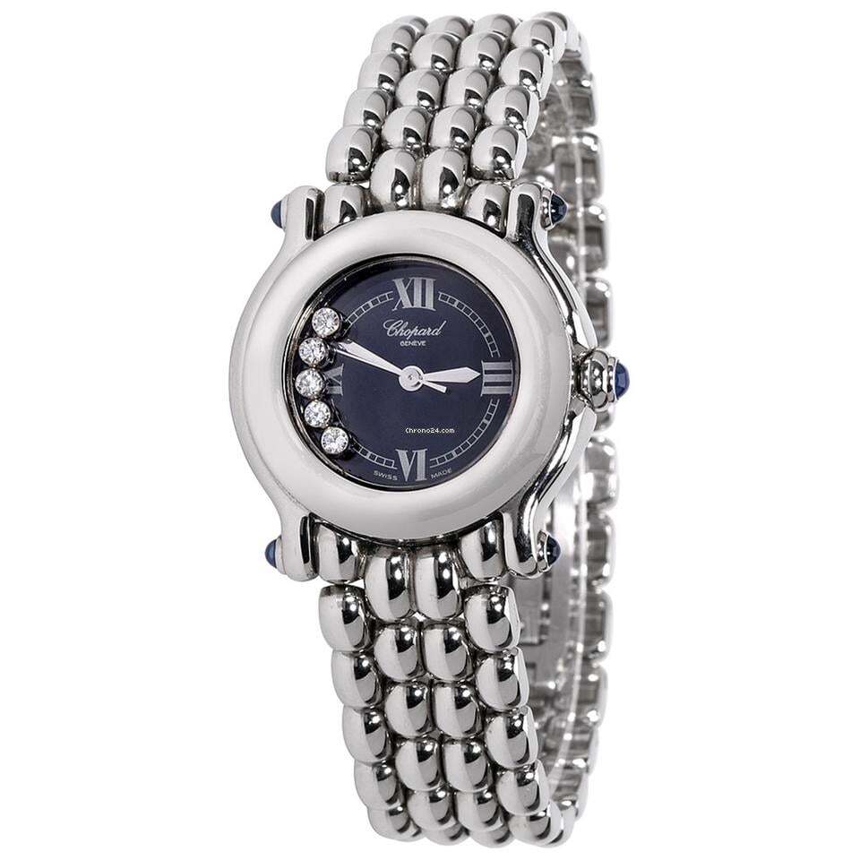 Chopard Happy Sport Quartz Women's Watch With Steel Case and Strap Authentic Luxury Timepiece