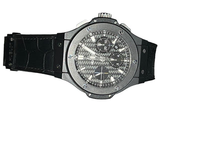 Hublot Big Bang 44 mm Automatic Men's Watch Ceramic Case With Leather Strap Authentic Luxury Timepiece