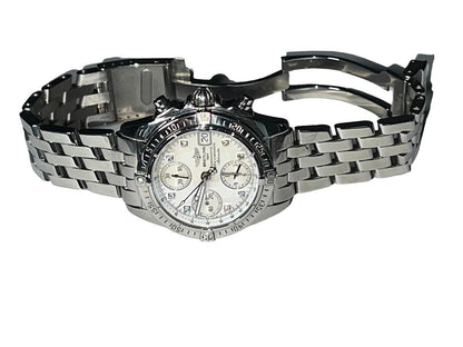 Breitling Chrono Cockpit Automatic Men's Watch With Steel Case and Strap Authentic Luxury Timepiece