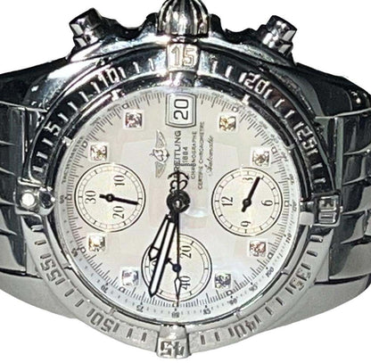 Breitling Chrono Cockpit Automatic Men's Watch With Steel Case and Strap Authentic Luxury Timepiece