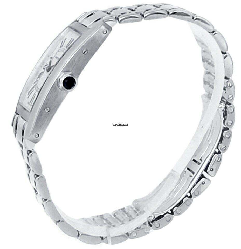 Cartier Tank Américaine Quartz Women's Watch With White Gold Case and Strap Authentic Luxury Timepiece