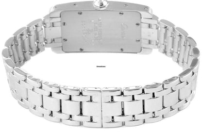 Cartier Tank Américaine Quartz Women's Watch With White Gold Case and Strap Authentic Luxury Timepiece