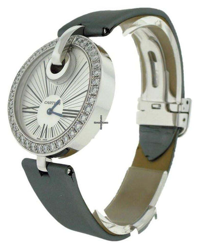 Cartier Captive de Cartier Quartz Women's Watch White Gold Case With Satin Strap Authentic Luxury Timepiece