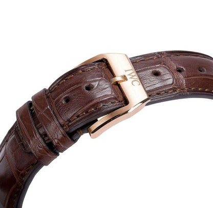 IWC Pilot Spitfire Chronograph Automatic Men's Watch Rose Gold Case With Leather Strap Authentic Luxury Timepiece