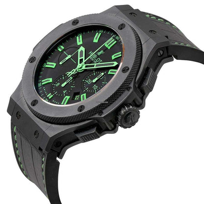 Hublot Big Bang 44 mm Automatic Men's Watch Ceramic Case With Leather Strap Authentic Luxury Timepiece