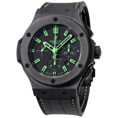 Hublot Big Bang 44 mm Automatic Men's Watch Ceramic Case With Leather Strap Authentic Luxury Timepiece
