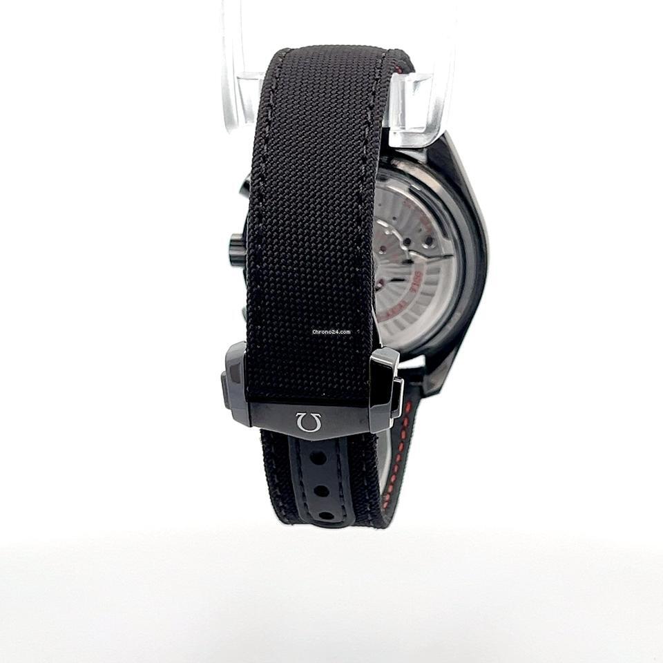 Omega Speedmaster Automatic Men's Watch Ceramic Case With Textile Strap Authentic Luxury Timepiece
