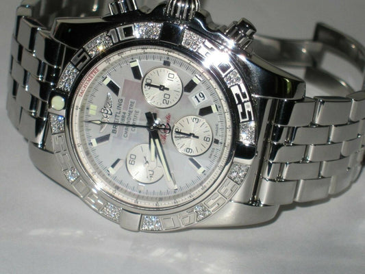Breitling Chronomat Automatic Men's Watch With Steel Case and Strap Authentic Luxury Timepiece