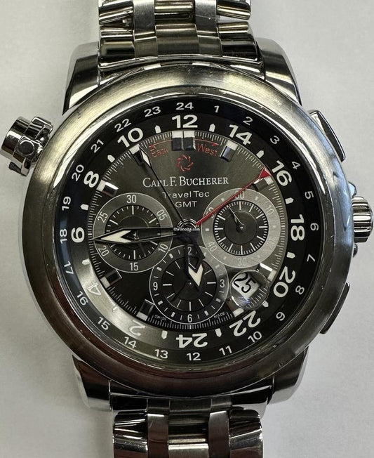Carl F. Bucherer Patravi Automatic Men's Watch With Steel Case and Strap Authentic Luxury Timepiece