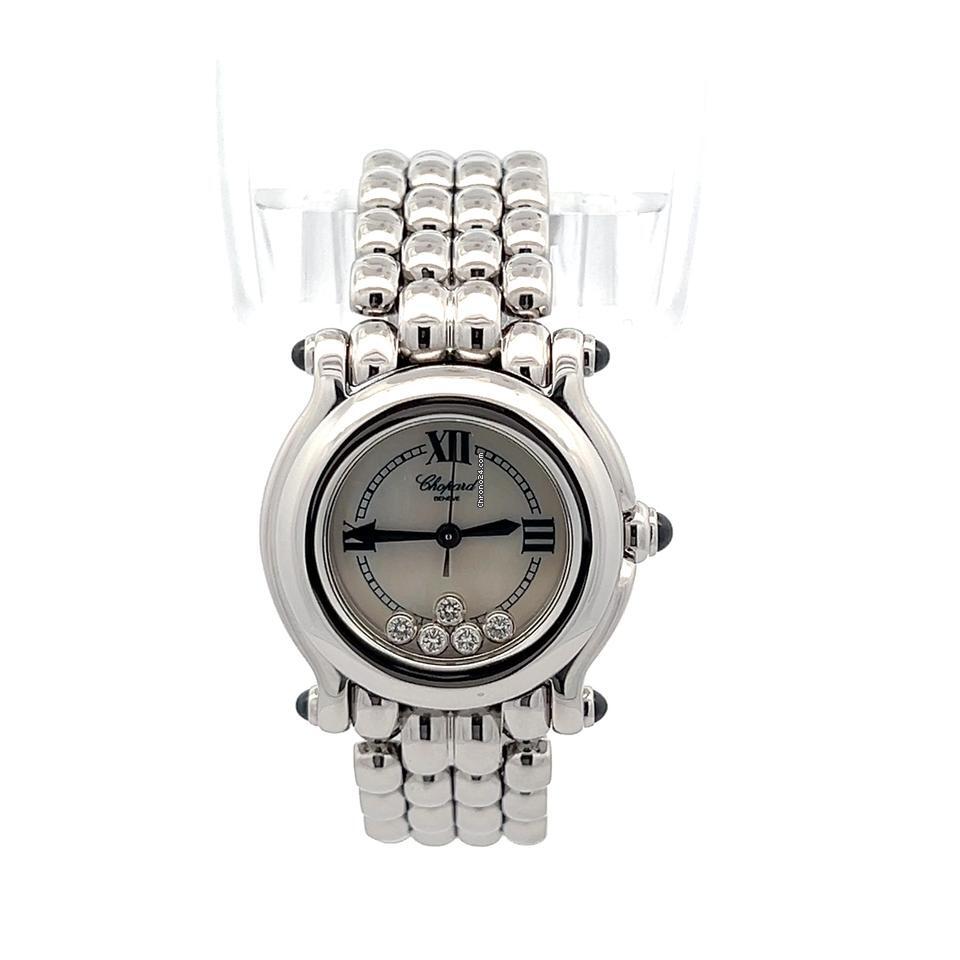 Chopard Happy Sport Quartz Women's Watch With Steel Case and Strap Authentic Luxury Timepiece