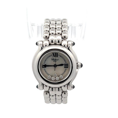 Chopard Happy Sport Quartz Women's Watch With Steel Case and Strap Authentic Luxury Timepiece