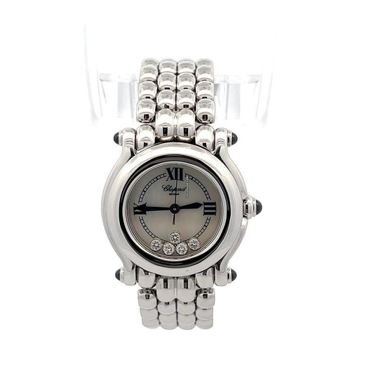 Chopard Happy Sport Quartz Women's Watch With Steel Case and Strap Authentic Luxury Timepiece