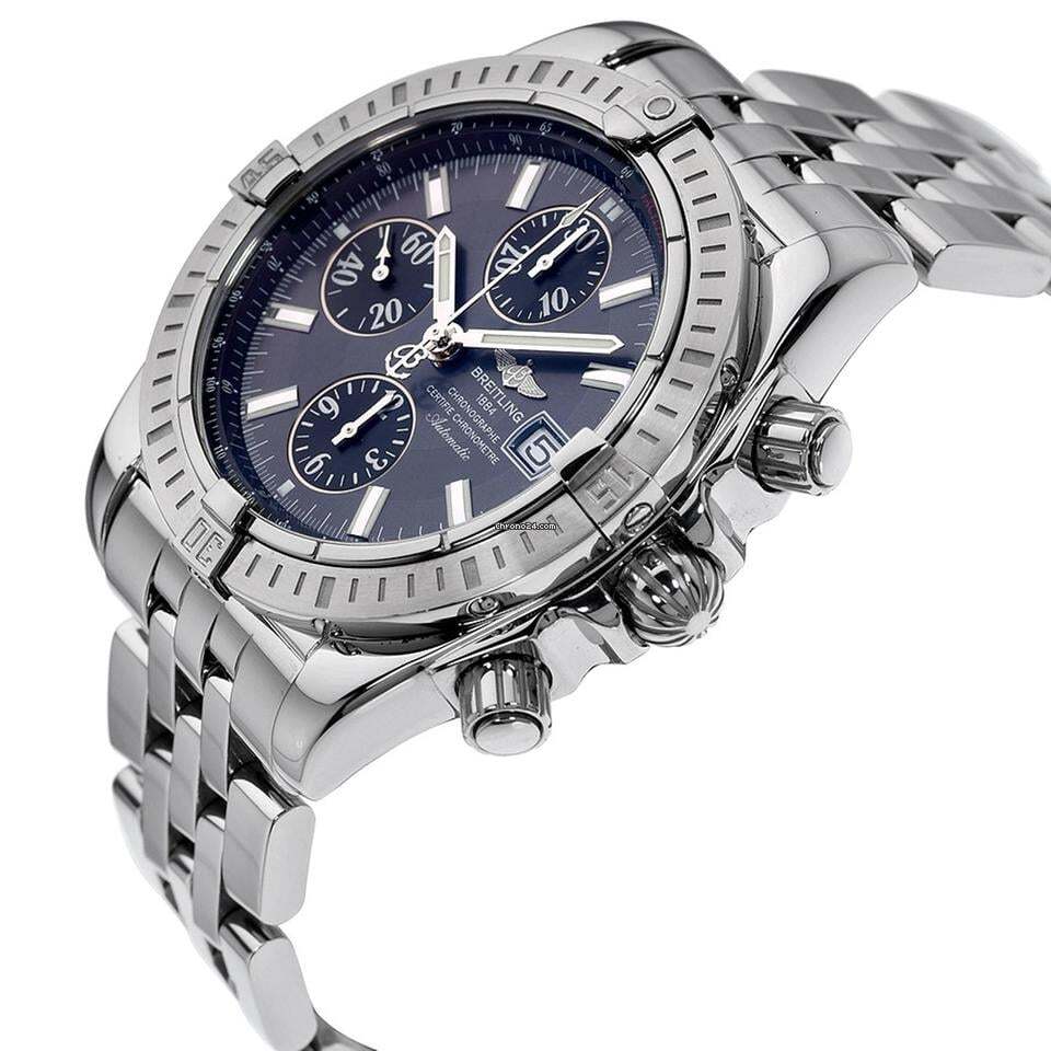 Breitling Chronomat Evolution Automatic Men's Watch With Steel Case and Strap Authentic Luxury Timepiece