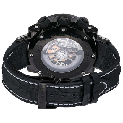 Jacob & Co. Automatic Men's Watch Steel Case With Leather Strap Authentic Luxury Timepiece