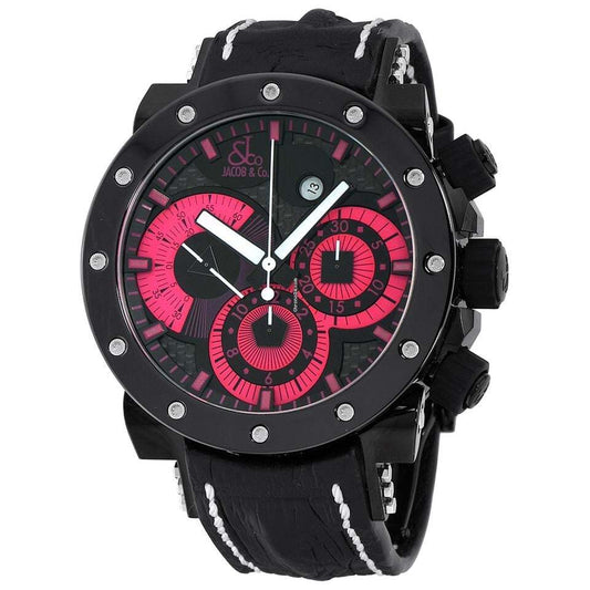 Jacob & Co. Automatic Men's Watch Steel Case With Leather Strap Authentic Luxury Timepiece