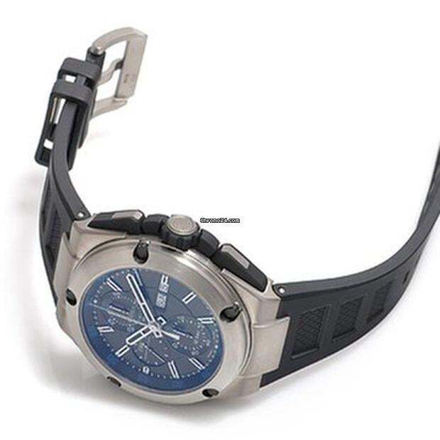 IWC Ingenieur Double Chronograph Titanium Automatic Men's Watch Titanium Case With Rubber Strap Authentic Luxury Timepiece