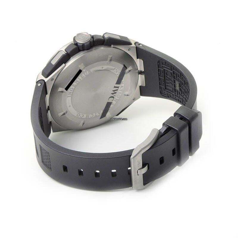 IWC Ingenieur Double Chronograph Titanium Automatic Men's Watch Titanium Case With Rubber Strap Authentic Luxury Timepiece