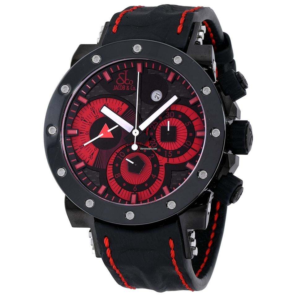 Jacob & Co. Automatic Men's Watch Steel Case With Leather Strap Authentic Luxury Timepiece