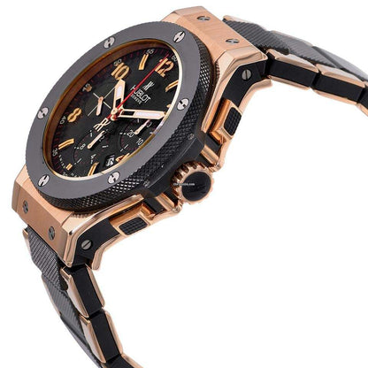Hublot Big Bang 44 mm Automatic Men's Watch With Rose Gold Case and Strap Authentic Luxury Timepiece