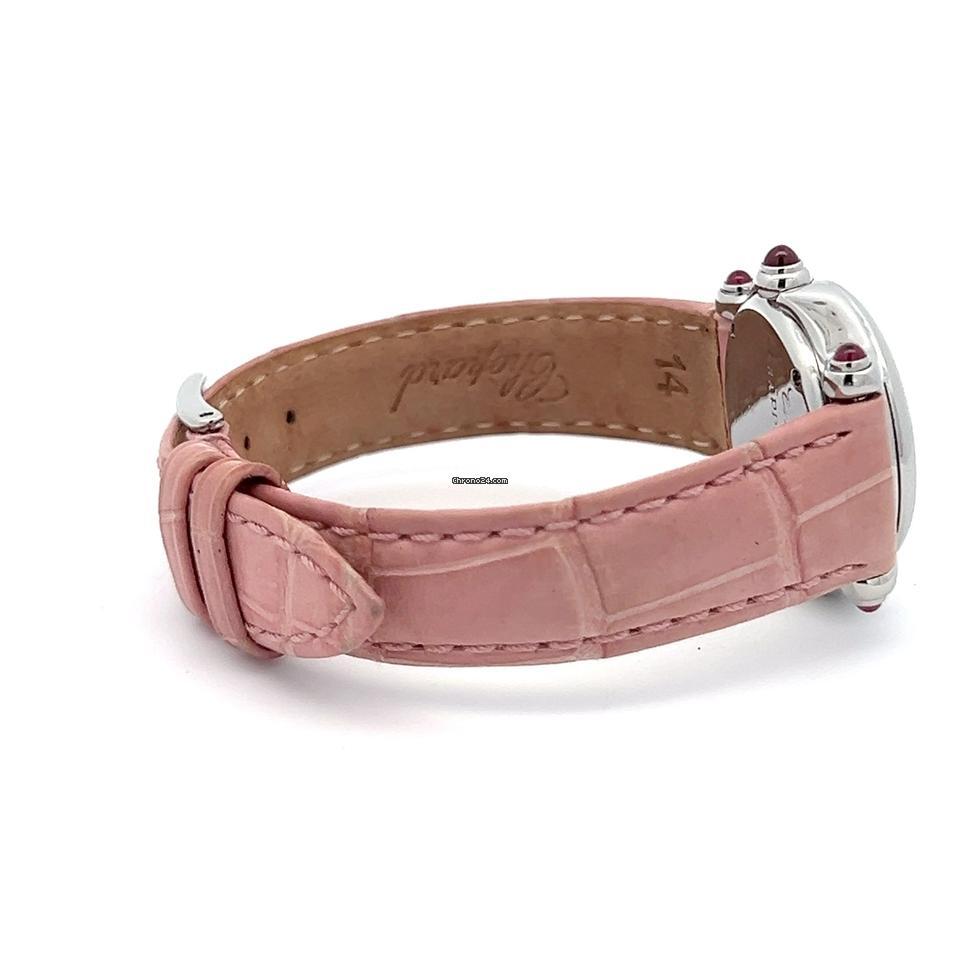 Chopard Happy Sport Quartz Women's Watch Steel Case With Leather Strap Authentic Luxury Timepiece