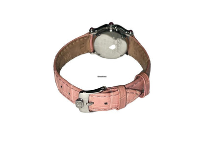 Chopard Happy Sport Quartz Women's Watch Steel Case With Leather Strap Authentic Luxury Timepiece