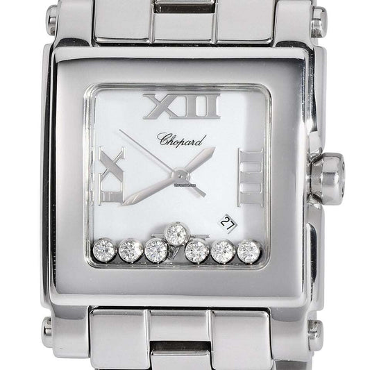 Chopard Happy Sport Quartz Women's Watch With Steel Case and Strap Authentic Luxury Timepiece
