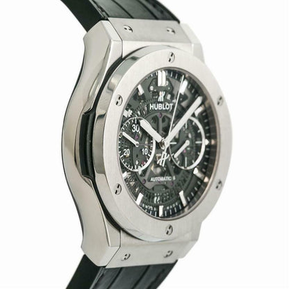 Hublot Classic Fusion Aerofusion Automatic Men's Watch Titanium Case With Crocodile skin Strap Authentic Luxury Timepiece