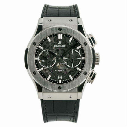 Hublot Classic Fusion Aerofusion Automatic Men's Watch Titanium Case With Crocodile skin Strap Authentic Luxury Timepiece