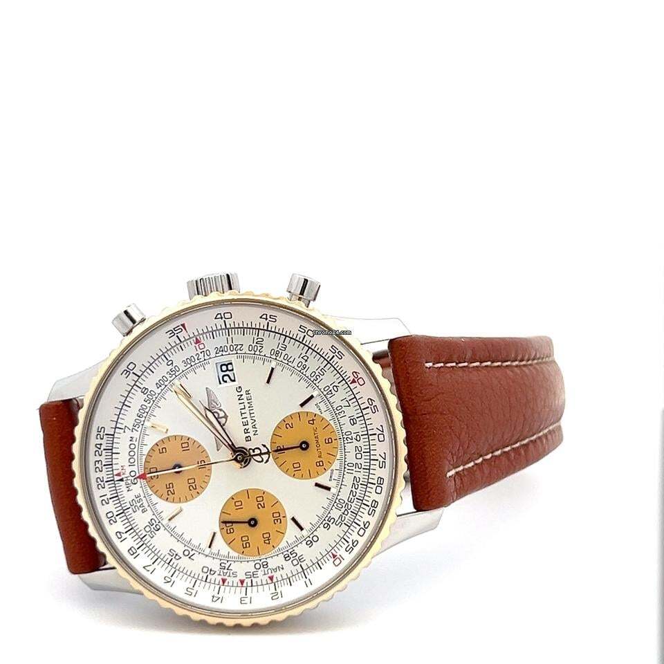 Breitling Navitimer Automatic Men's Watch Steel Case With Leather Strap Authentic Luxury Timepiece