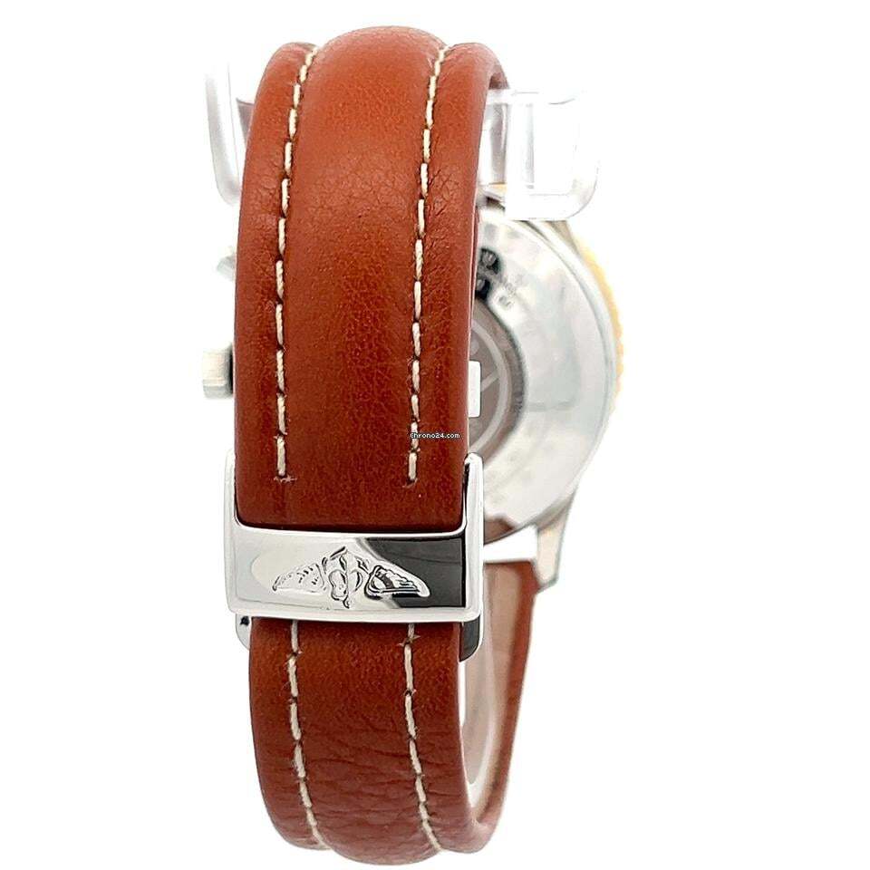 Breitling Navitimer Automatic Men's Watch Steel Case With Leather Strap Authentic Luxury Timepiece
