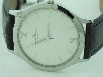 Baume & Mercier Classima Quartz Men's Watch Steel Case With Leather Strap Authentic Luxury Timepiece