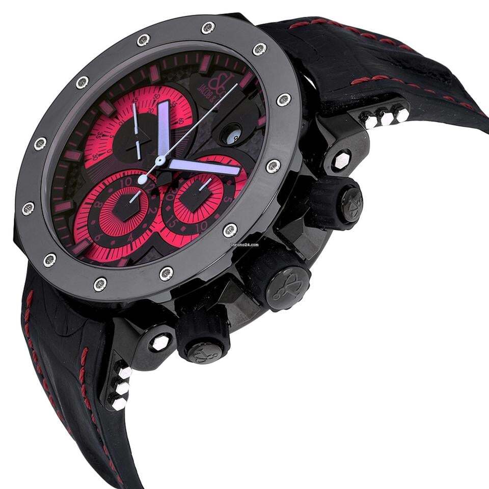 Jacob & Co. Automatic Men's Watch Steel Case With Leather Strap Authentic Luxury Timepiece