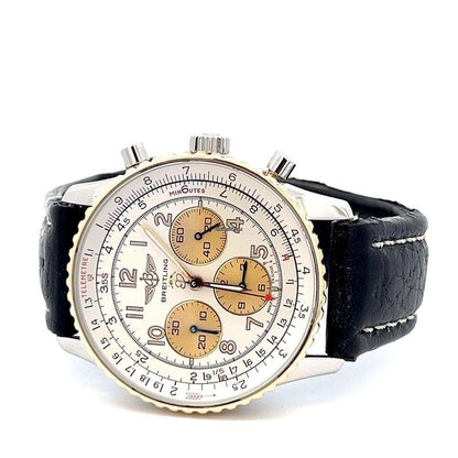 Breitling Navitimer Automatic Men's Watch Steel Case With Leather Strap Authentic Luxury Timepiece