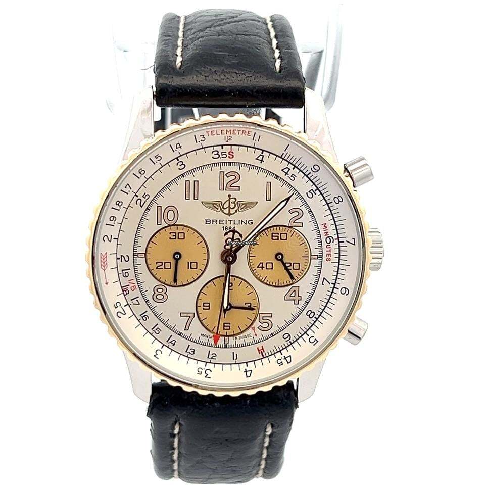 Breitling Navitimer Automatic Men's Watch Steel Case With Leather Strap Authentic Luxury Timepiece