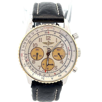 Breitling Navitimer Automatic Men's Watch Steel Case With Leather Strap Authentic Luxury Timepiece