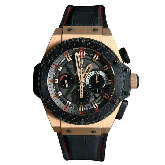 Hublot King Power Automatic Men's Watch Rose Gold Case With Leather Strap Authentic Luxury Timepiece