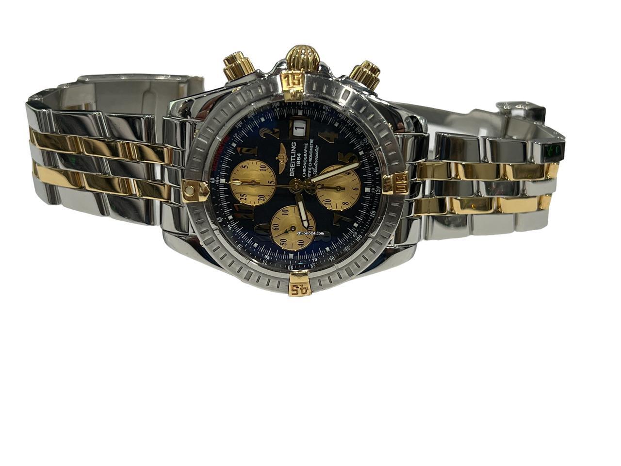Breitling Chronomat Evolution Automatic Men's Watch Steel Case With Gold/Steel Strap Authentic Luxury Timepiece