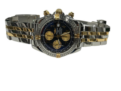 Breitling Chronomat Evolution Automatic Men's Watch Steel Case With Gold/Steel Strap Authentic Luxury Timepiece