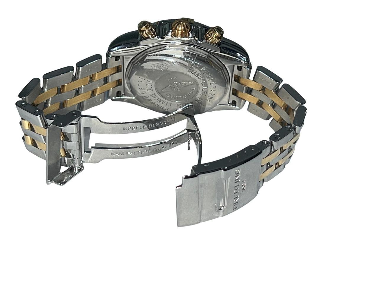 Breitling Chronomat Evolution Automatic Men's Watch Steel Case With Gold/Steel Strap Authentic Luxury Timepiece