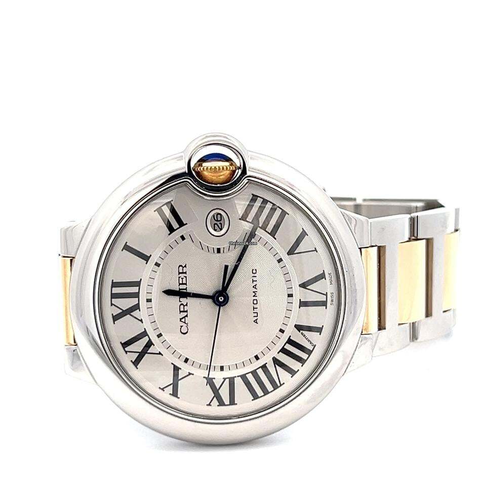 Cartier Ballon Bleu 42mm Automatic Men's Watch Gold/Steel Case With Gold/Steel Strap Authentic Luxury Timepiece