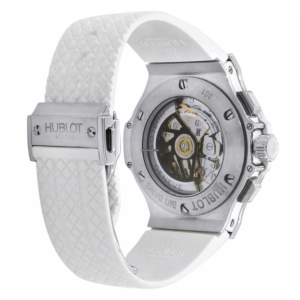 Hublot Big Bang 44 mm Automatic Men's Watch Steel Case With Rubber Strap Authentic Luxury Timepiece