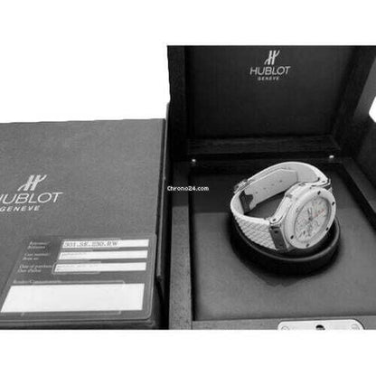 Hublot Big Bang 44 mm Automatic Men's Watch Steel Case With Rubber Strap Authentic Luxury Timepiece