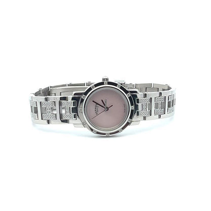 Hermès Clipper Quartz Women's Watch With Steel Case and Strap Authentic Luxury Timepiece