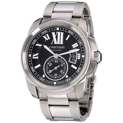 Cartier Calibre de Cartier Automatic Men's Watch With Steel Case and Strap Authentic Luxury Timepiece