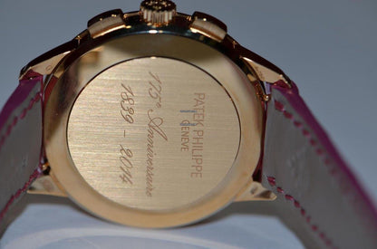 Patek Philippe Chronograph Automatic Women's Watch Rose Gold Case With Leather Strap Authentic Luxury Timepiece