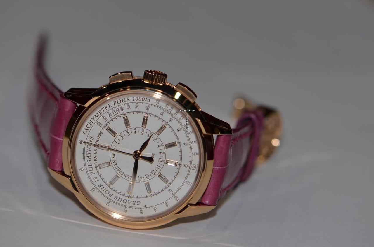 Patek Philippe Chronograph Automatic Women's Watch Rose Gold Case With Leather Strap Authentic Luxury Timepiece