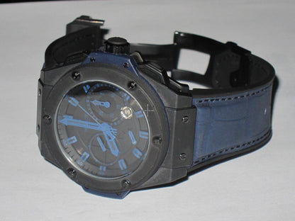 Hublot King Power Automatic Men's Watch Ceramic Case With Leather Strap Authentic Luxury Timepiece