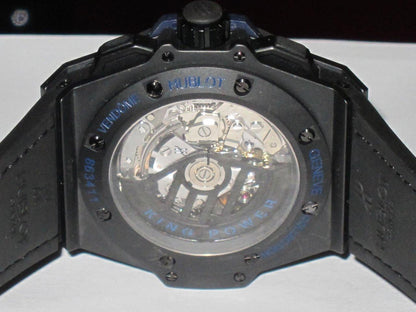 Hublot King Power Automatic Men's Watch Ceramic Case With Leather Strap Authentic Luxury Timepiece